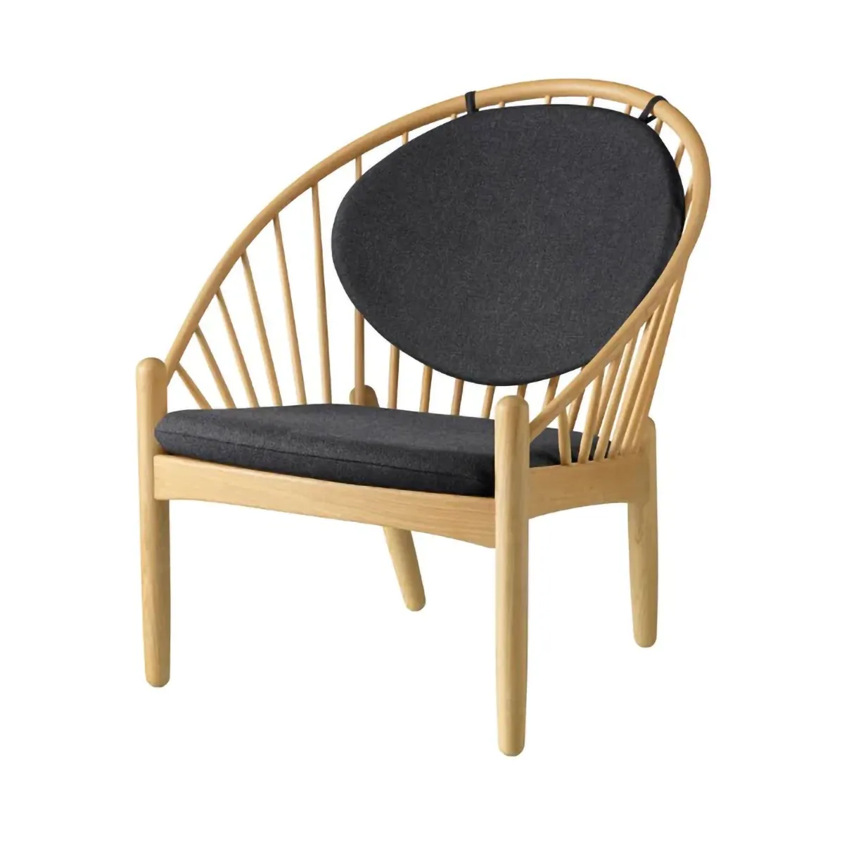 J166 Jørna chair, Oak lacquered-dark grey FDB Møbler