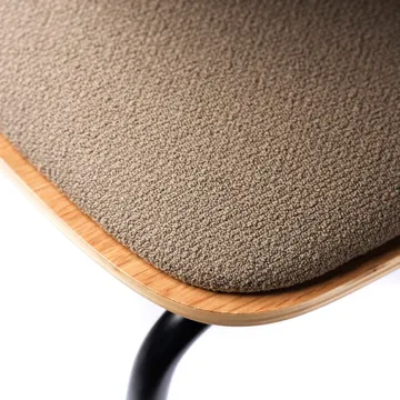 J182 Holmen chair - Oak veneer-black legs-taupe - FDB Møbler