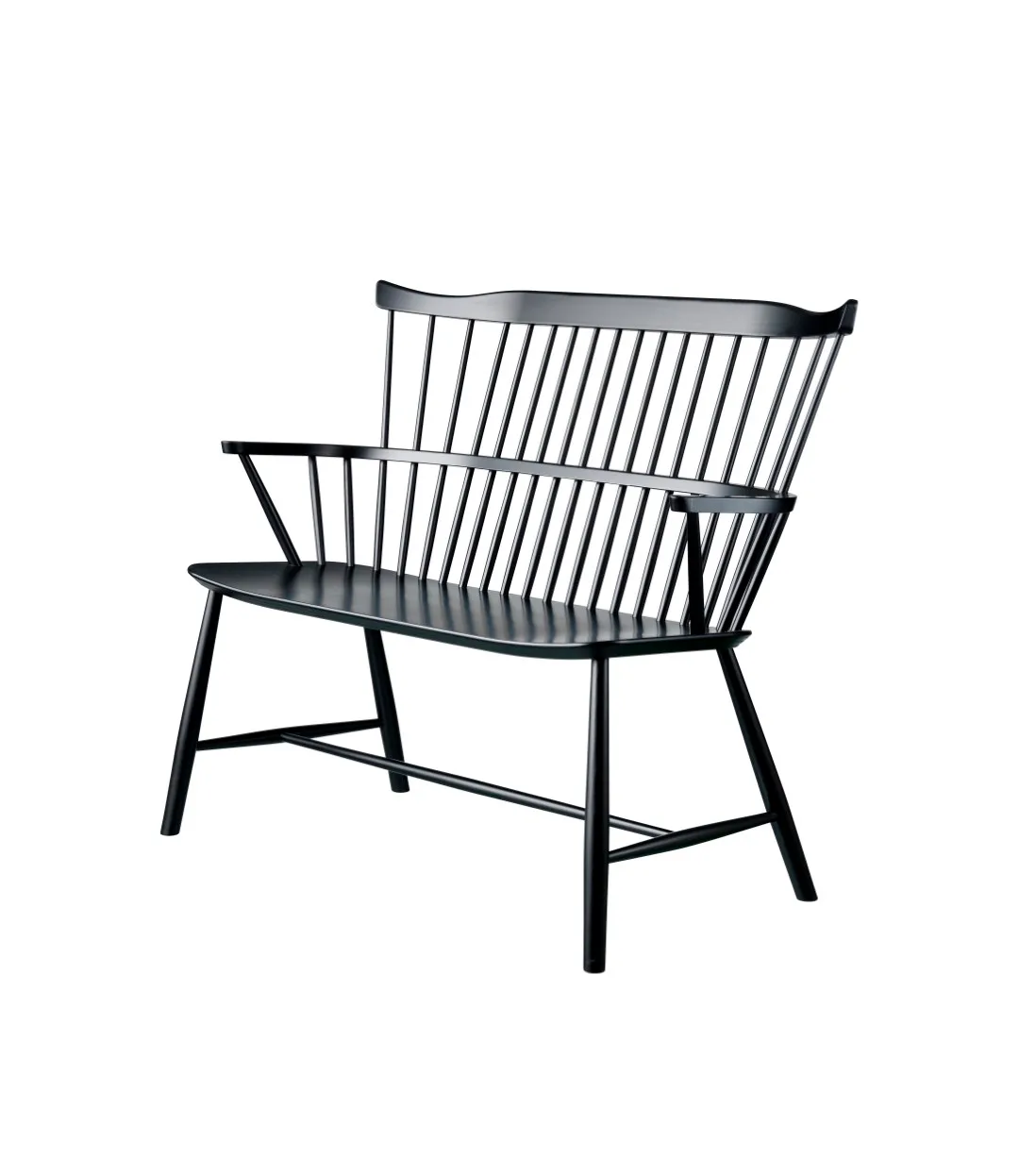 J52D bench, Beech black painted FDB Møbler