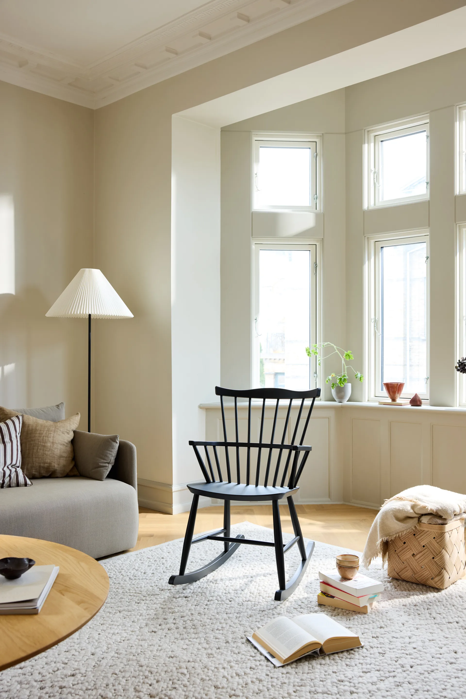J52G rocking chair, Beech Ral 9005 FDB Møbler