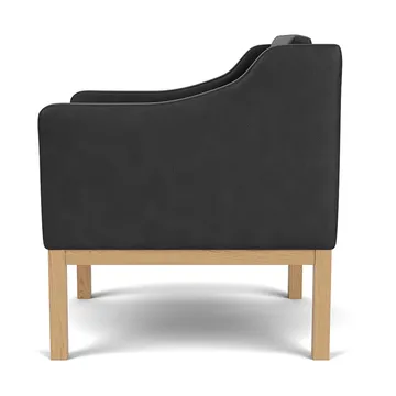 L46 MK155 armchair - Lacquered oak-leather black - FDB Møbler