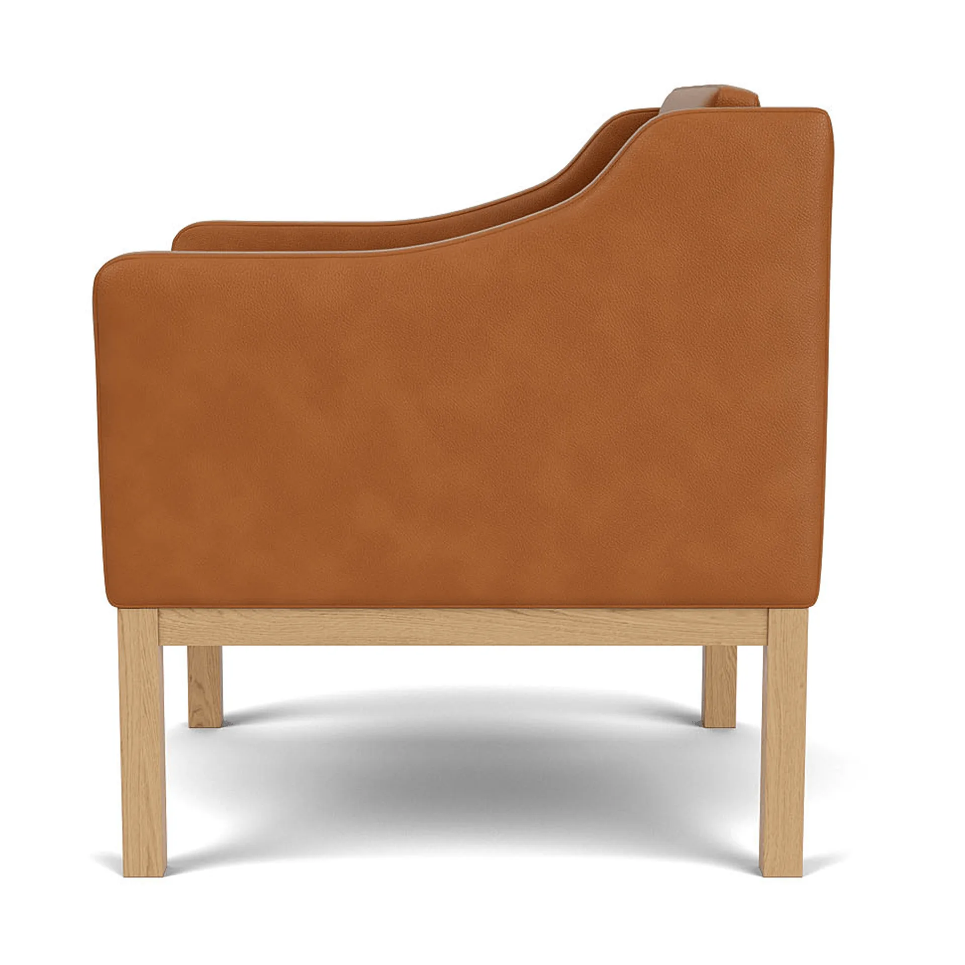L46 MK155 armchair, Lacquered oak-leather cognac FDB Møbler