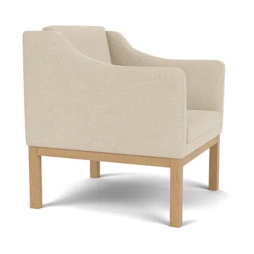 L46 MK155 armchair - Lacquered oak–beige fabric - FDB Møbler