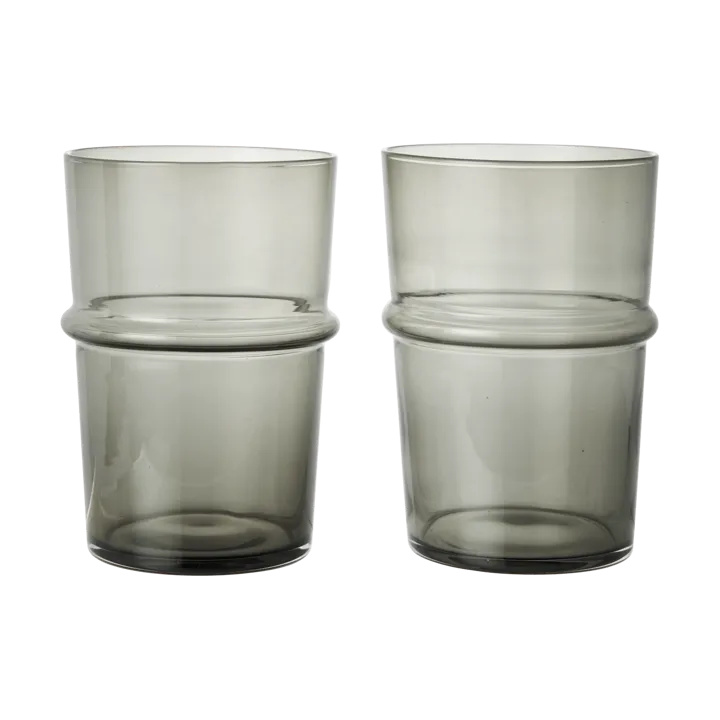 Boya drinking glass tall 45 cl 2-pack - Smoked Grey - Ferm Living