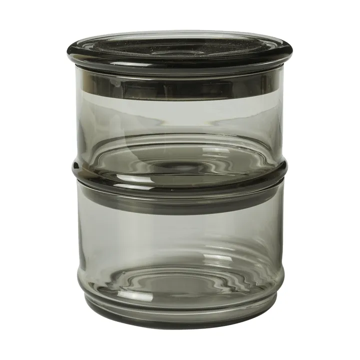 Boya stackable jars - 2 parts, smoked grey - Ferm Living