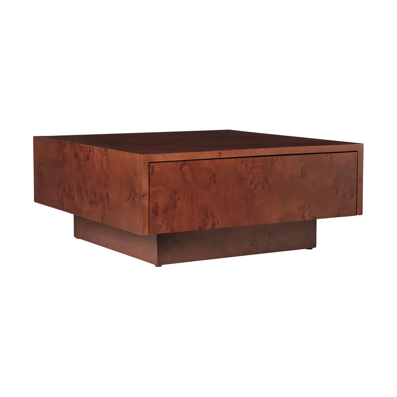 Burl storage coffee table 70x70 cm, Dark stained burl Ferm Living