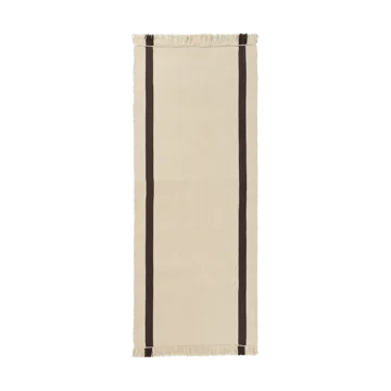Calm kelim walking mat - Off-white, Coffee, 80x200 cm - Ferm Living