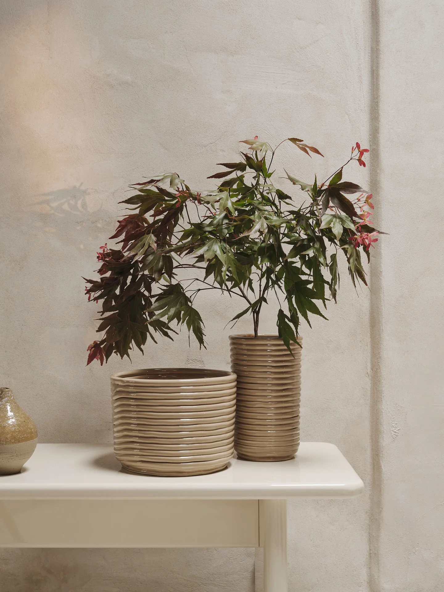 Corduroy flower pot Ø20x15 cm, Cashmere Ferm Living