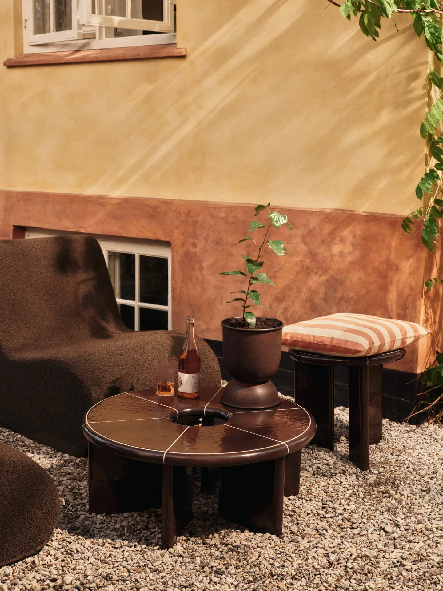 Deya side table Ø47x45 cm, Chestnut brown Ferm Living