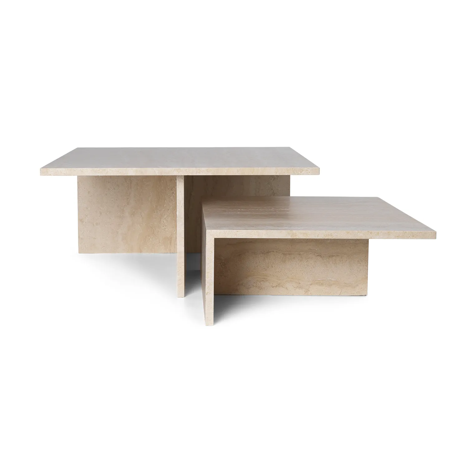 Distinct Grande Duo coffee table 133x70x35 cm, Travertine Ferm Living