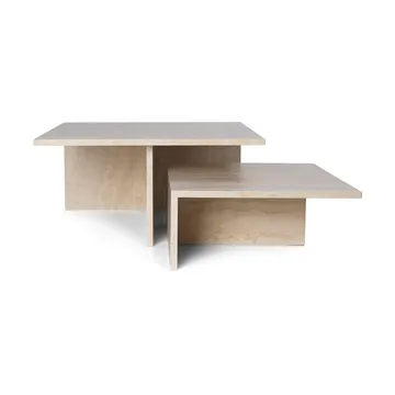 Distinct Grande Duo coffee table 133x70x35 cm - Travertine - Ferm Living