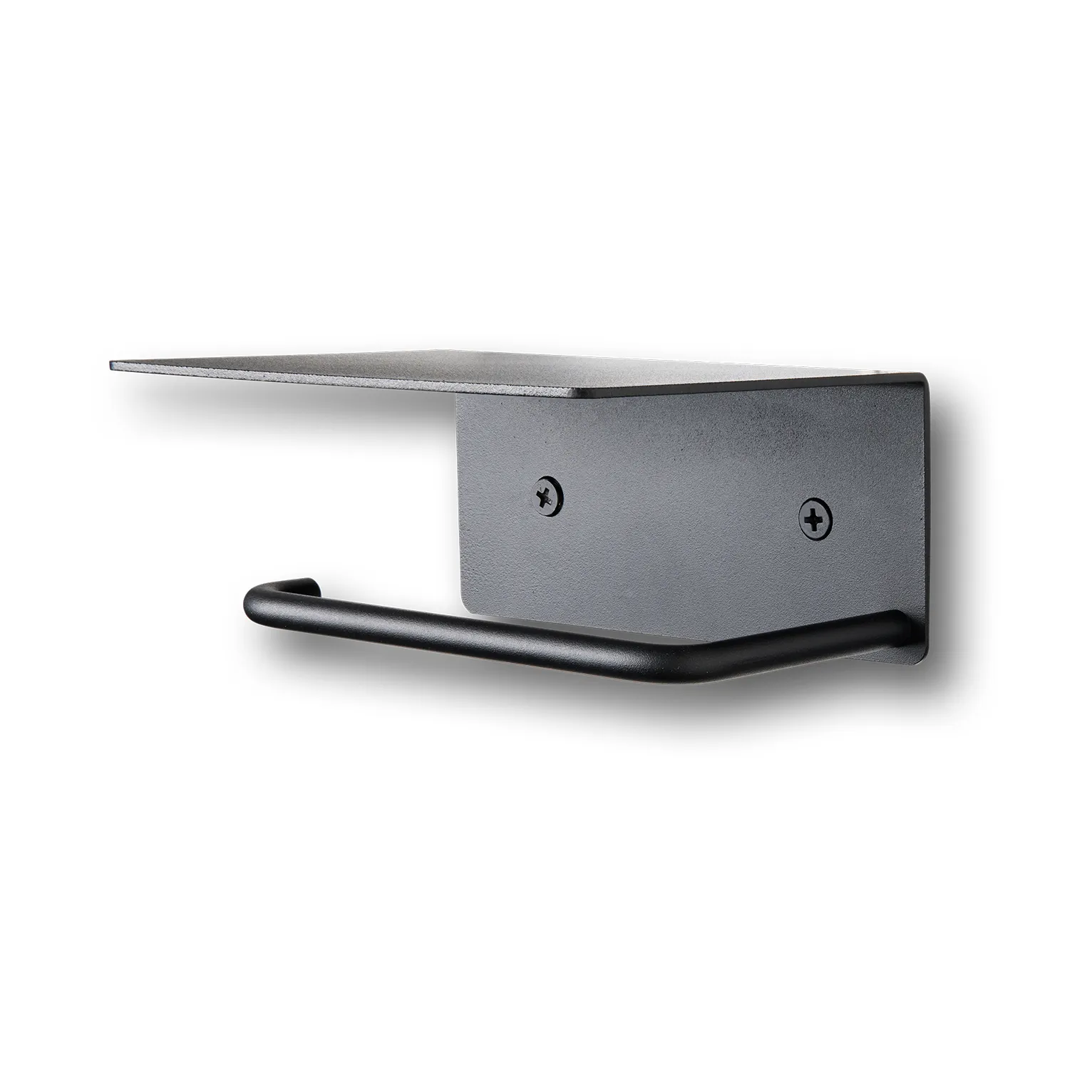 Dora toilet paper holder with shelf, Black Ferm Living