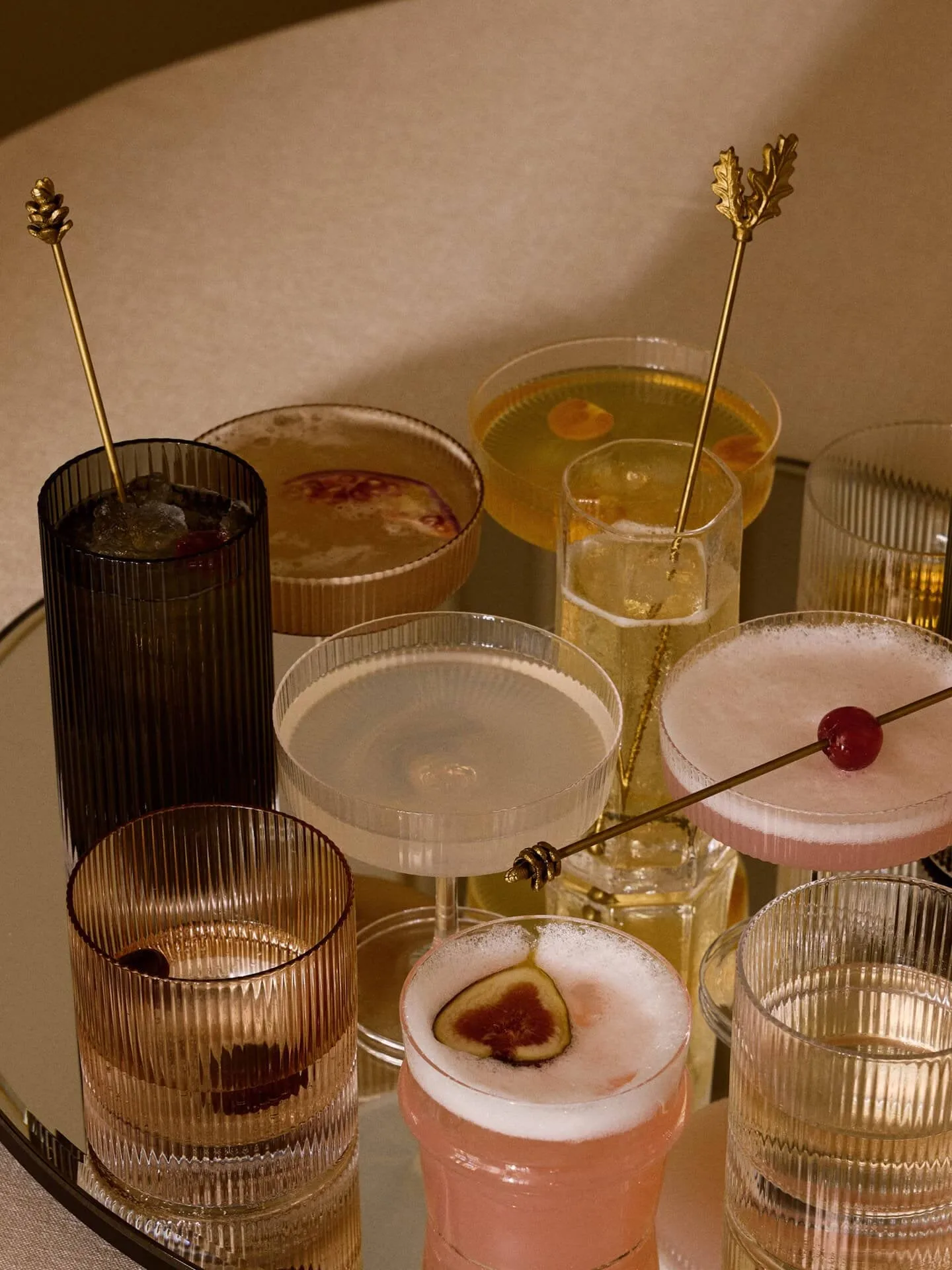 Forest drink stirrers 6-pack, Brass Ferm Living