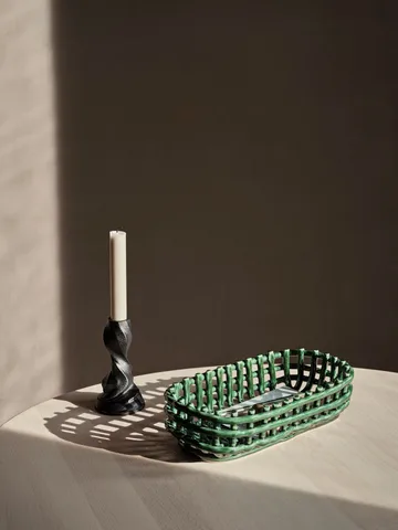 Gale candlestick 13 cm - Blackened Aluminium - Ferm Living