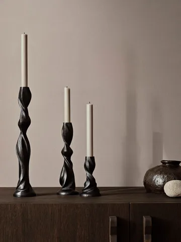 Gale candlestick 25 cm - Blackened Aluminium - Ferm Living