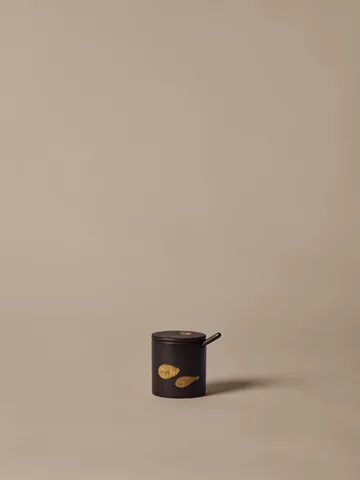Koyo jar with spoon - Dark brown-buff - Ferm Living