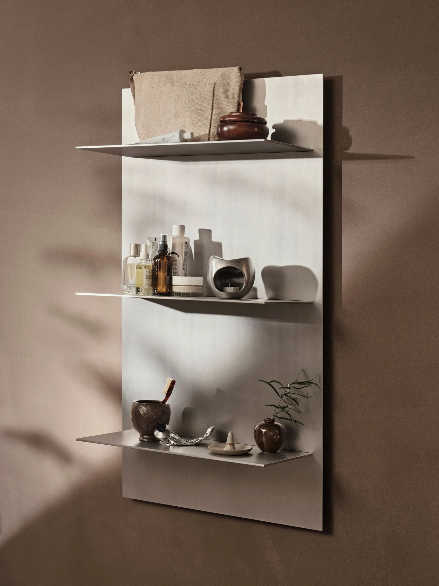 Lager wall shelf triple 55x100 cm, Aluminium Ferm Living