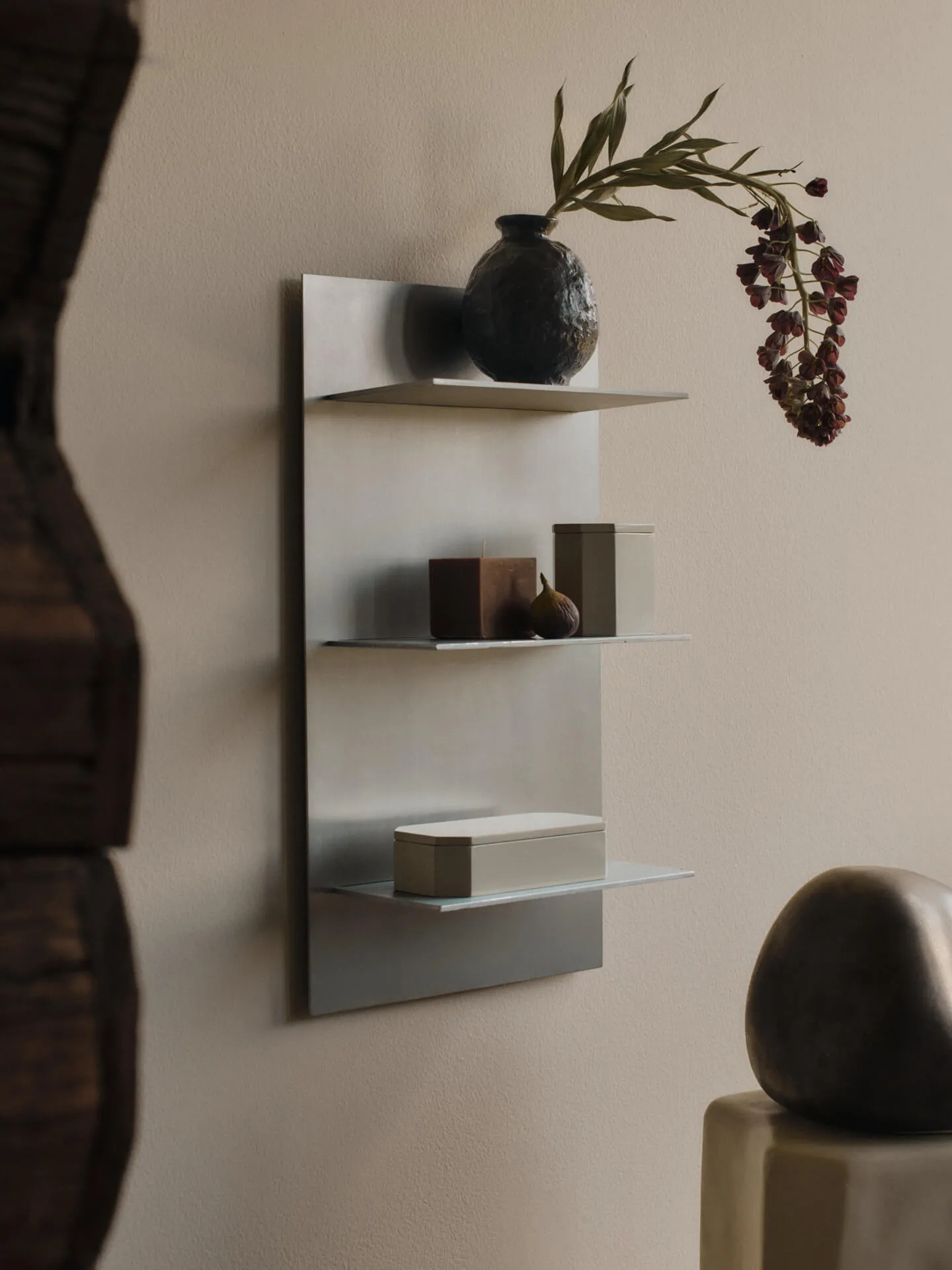 Lager wall shelf triple small, Aluminium Ferm Living