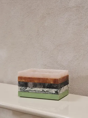 Mist decorative tray 15x20 cm - Emerald-off white - Ferm Living