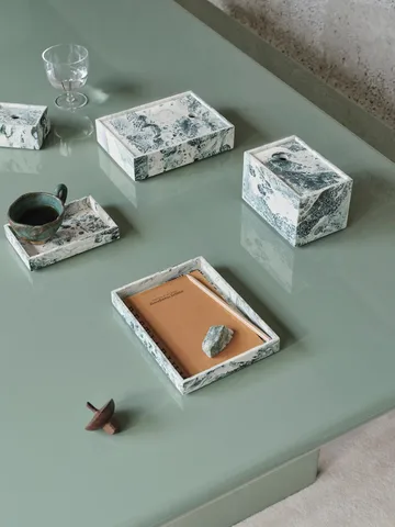 Mist storage box 7,5x10 cm - Emerald-off white - Ferm Living
