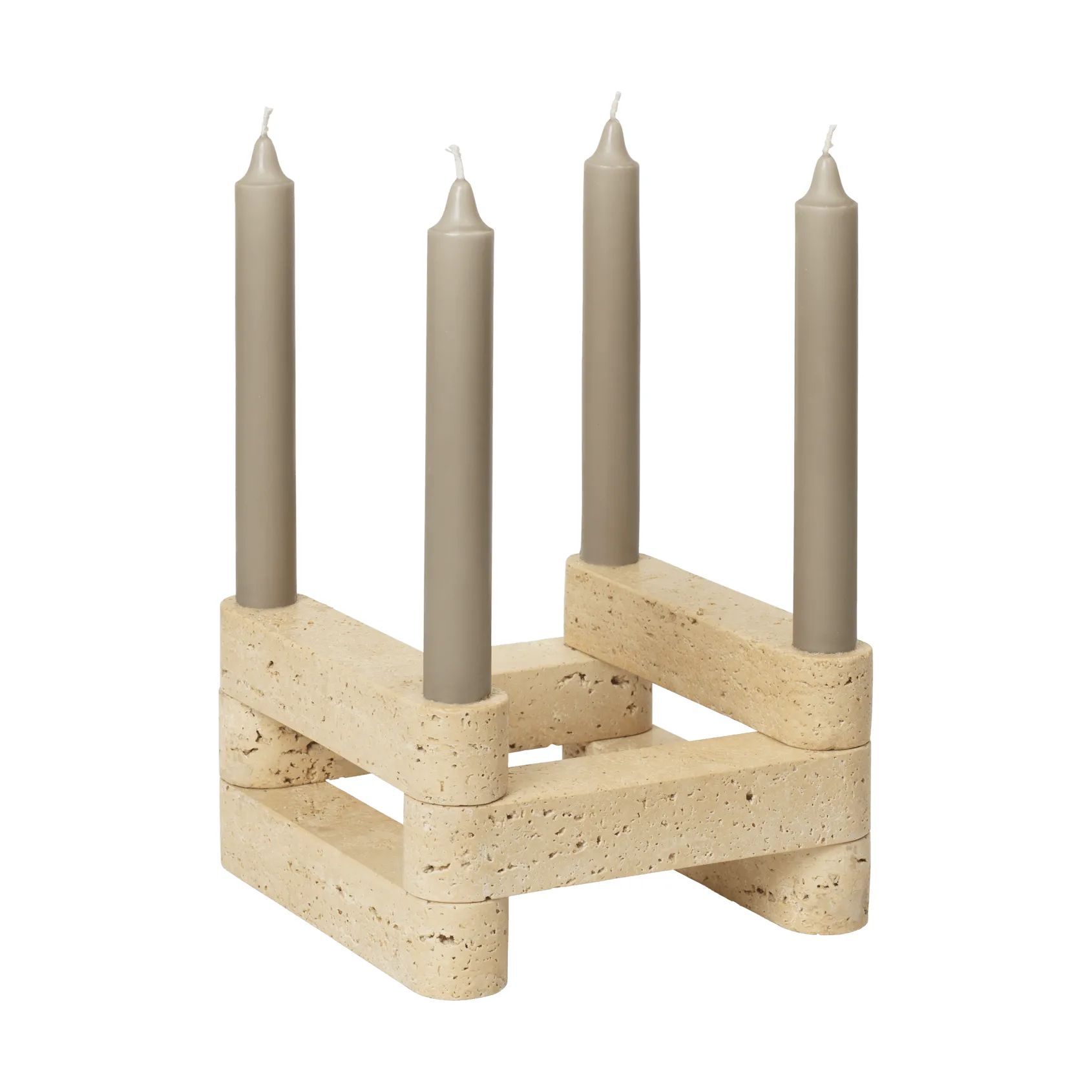Newel module candlestick 6 pieces, Travertine Ferm Living