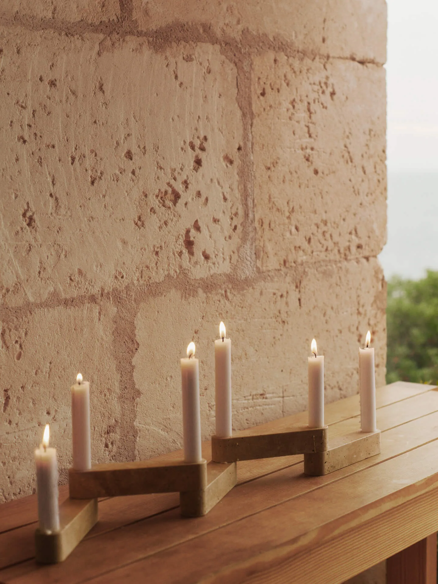Newel module candlestick 6 pieces, Travertine Ferm Living
