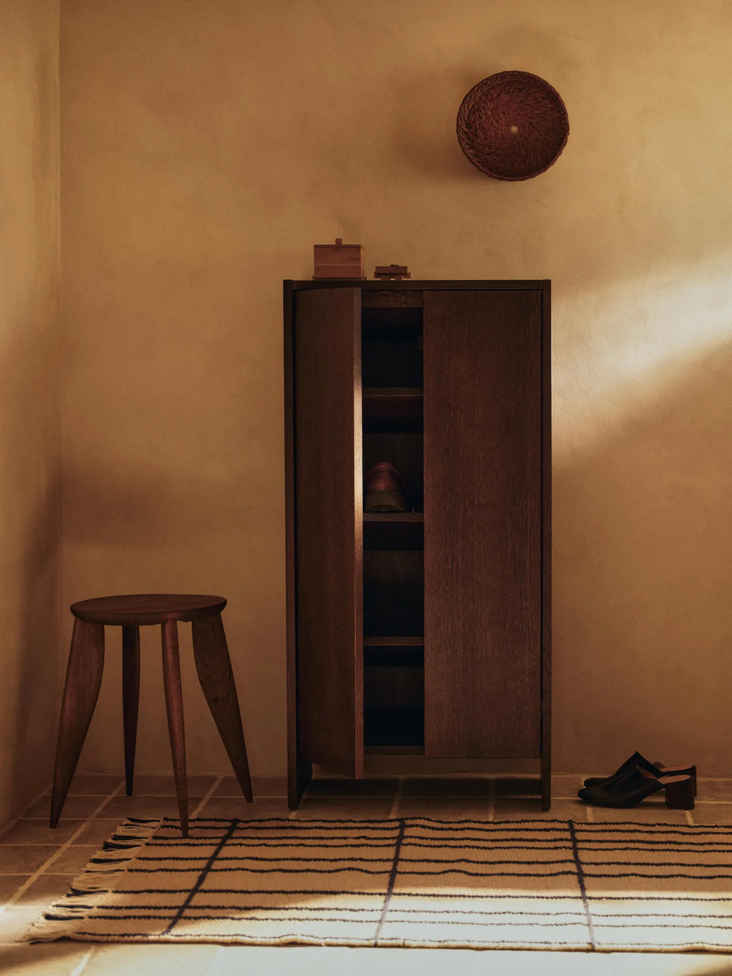 Parcel cabinet, Dark stained oak, 55x30x110 cm Ferm Living