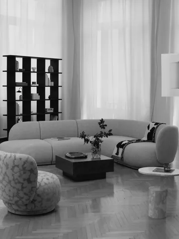 Rico open sofa module L - Soft bouclé-natural - Ferm Living