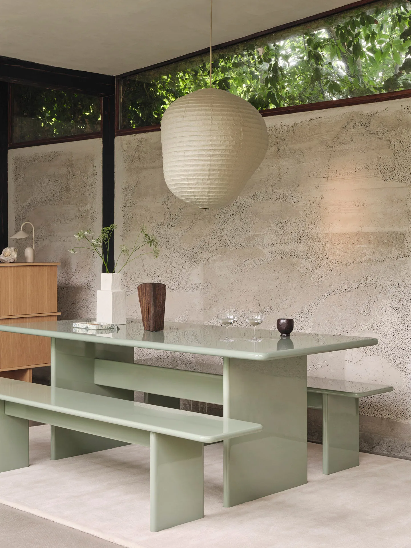 Rink dining table small 200x90x74 cm, Tea green Ferm Living