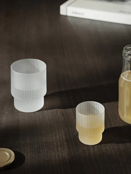 Ripple glass small 6 cl 4-pack, Frosted Ferm Living