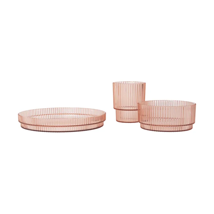 Ripple kids tableware set - Blush, 3 pieces - Ferm Living