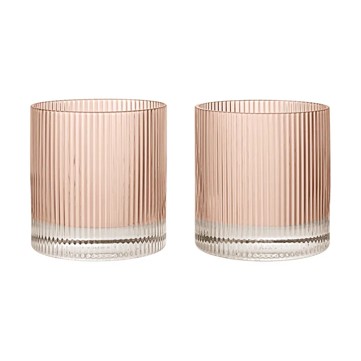 Ripple tumbler glass 25 cl 2-pack - Blush - Ferm Living