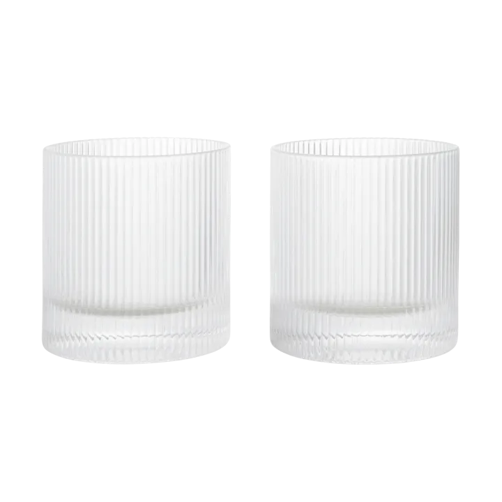 Ripple tumbler glass 25 cl 2-pack - Clear - Ferm Living