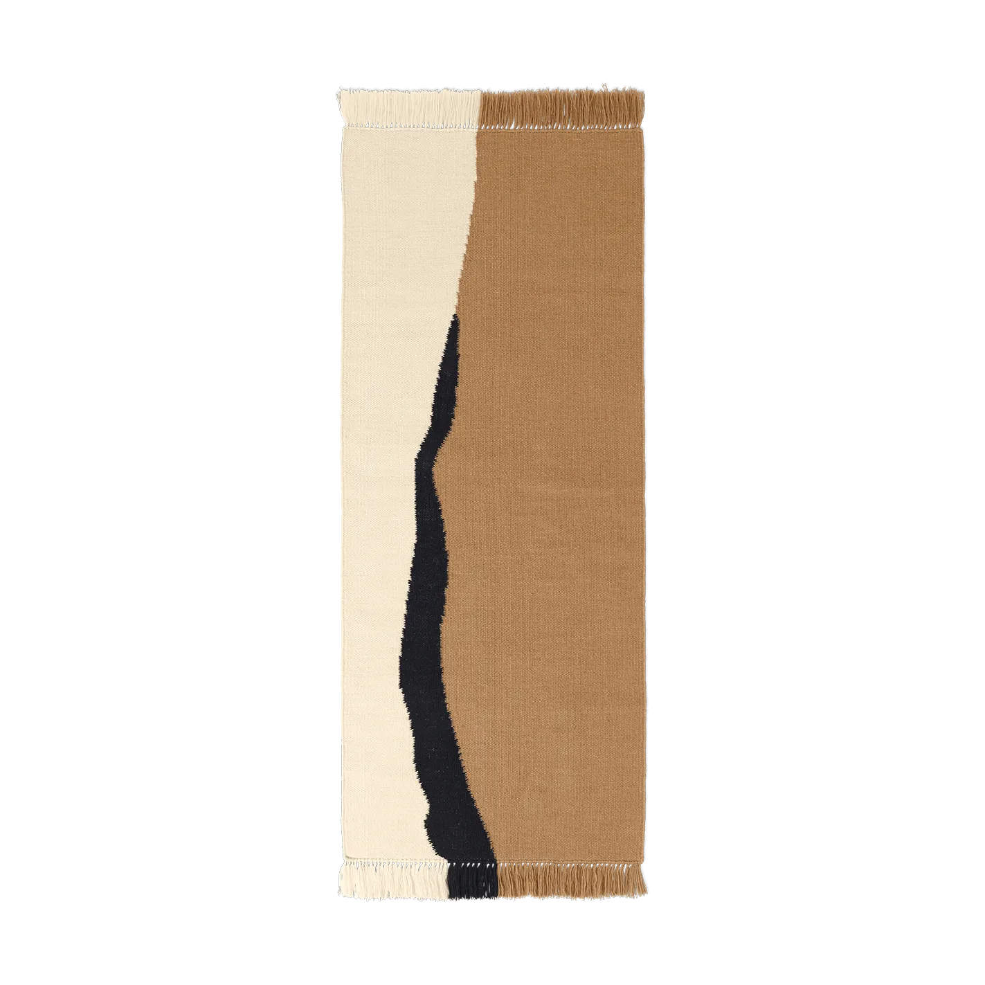 Soil Kelim walking mat, Dark sand-off white, 70x180 cm Ferm Living