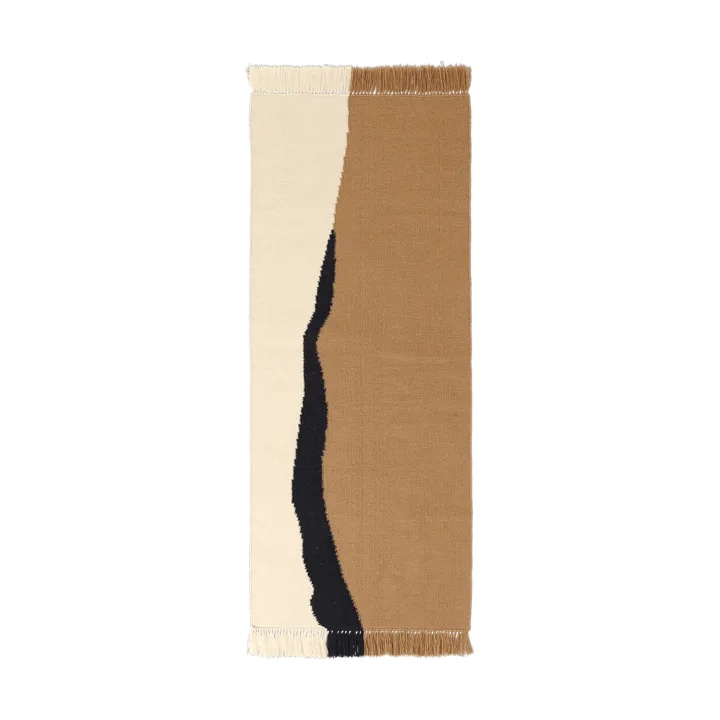 Soil Kelim walking mat - Dark sand-off white, 70x180 cm - Ferm Living