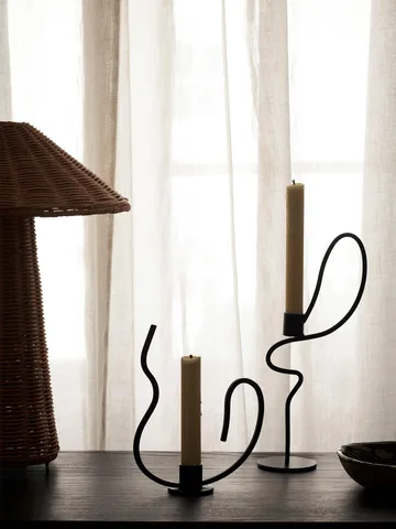 Valse candlestick high - Black - Ferm Living