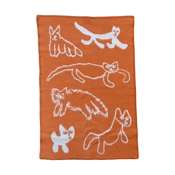 Cats wool throw - Orange, 65x95 cm - Fine Little Day