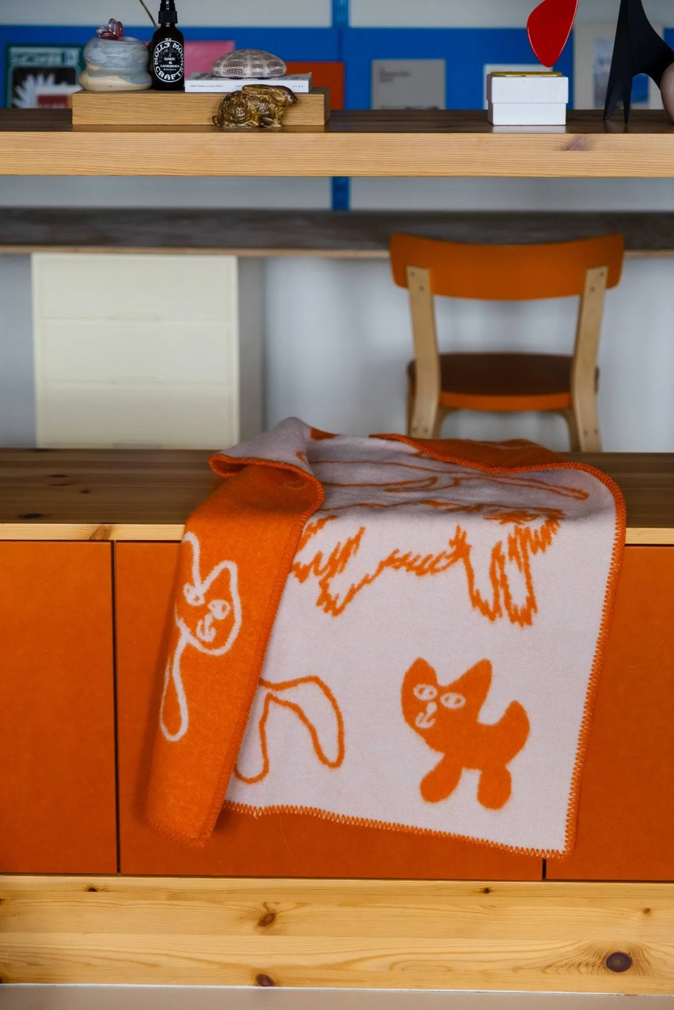 Cats wool throw, Orange, 65x95 cm Fine Little Day