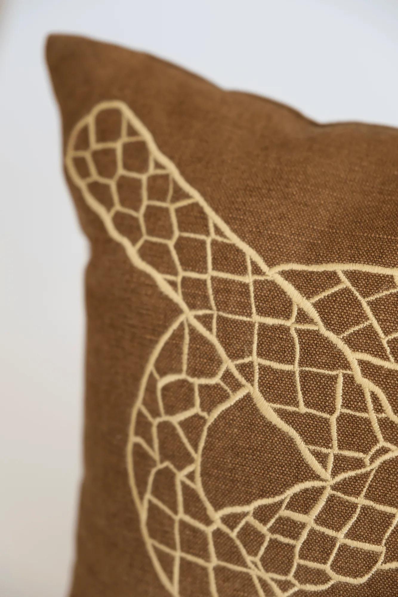 Knop decorative cushion, Brown-gold-blue, 27x40 cm Fine Little Day