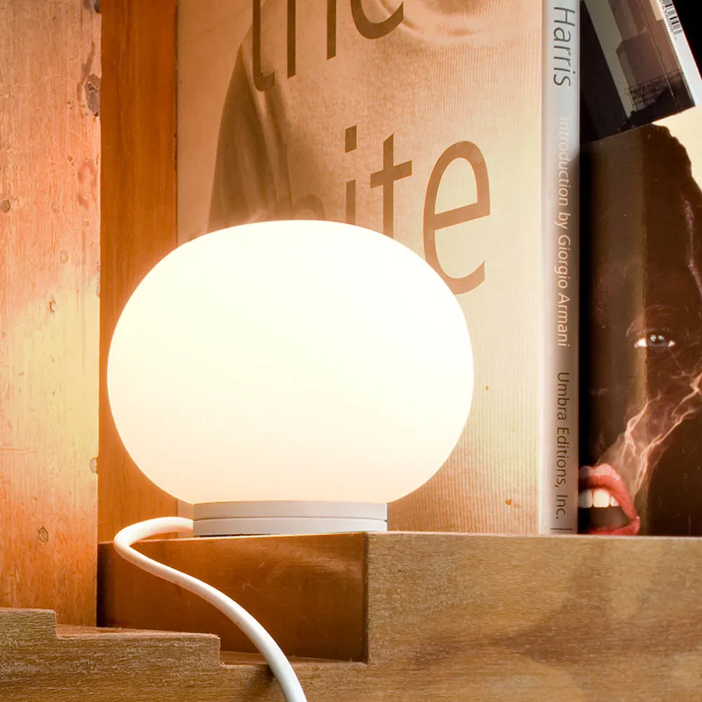 Glo-Ball Mini T table lamp, White opal glass Flos
