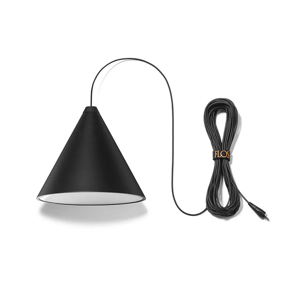 String Light Cone pendant, Black, 12m cable Flos