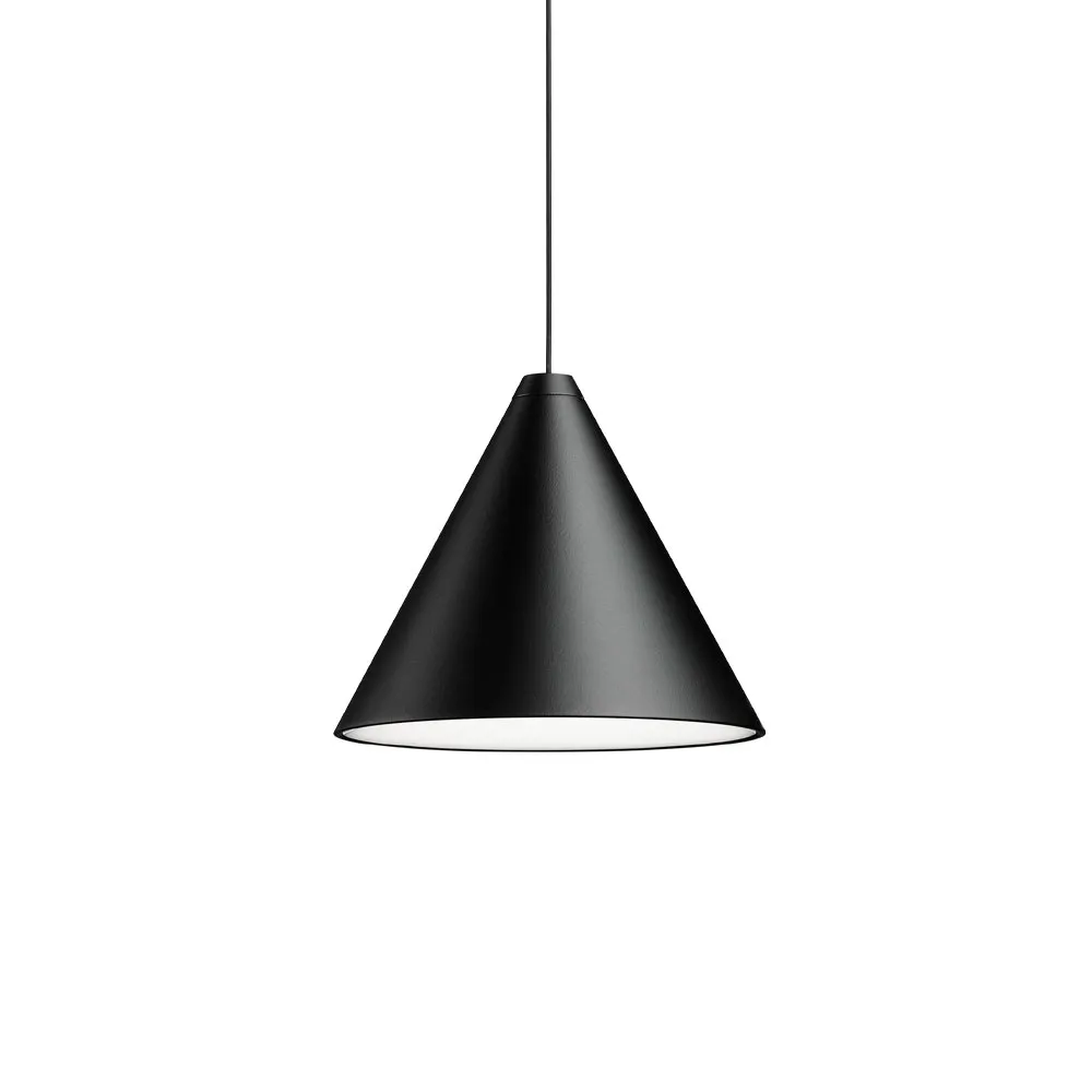 String Light Cone pendant, Black, 22 m cable Flos