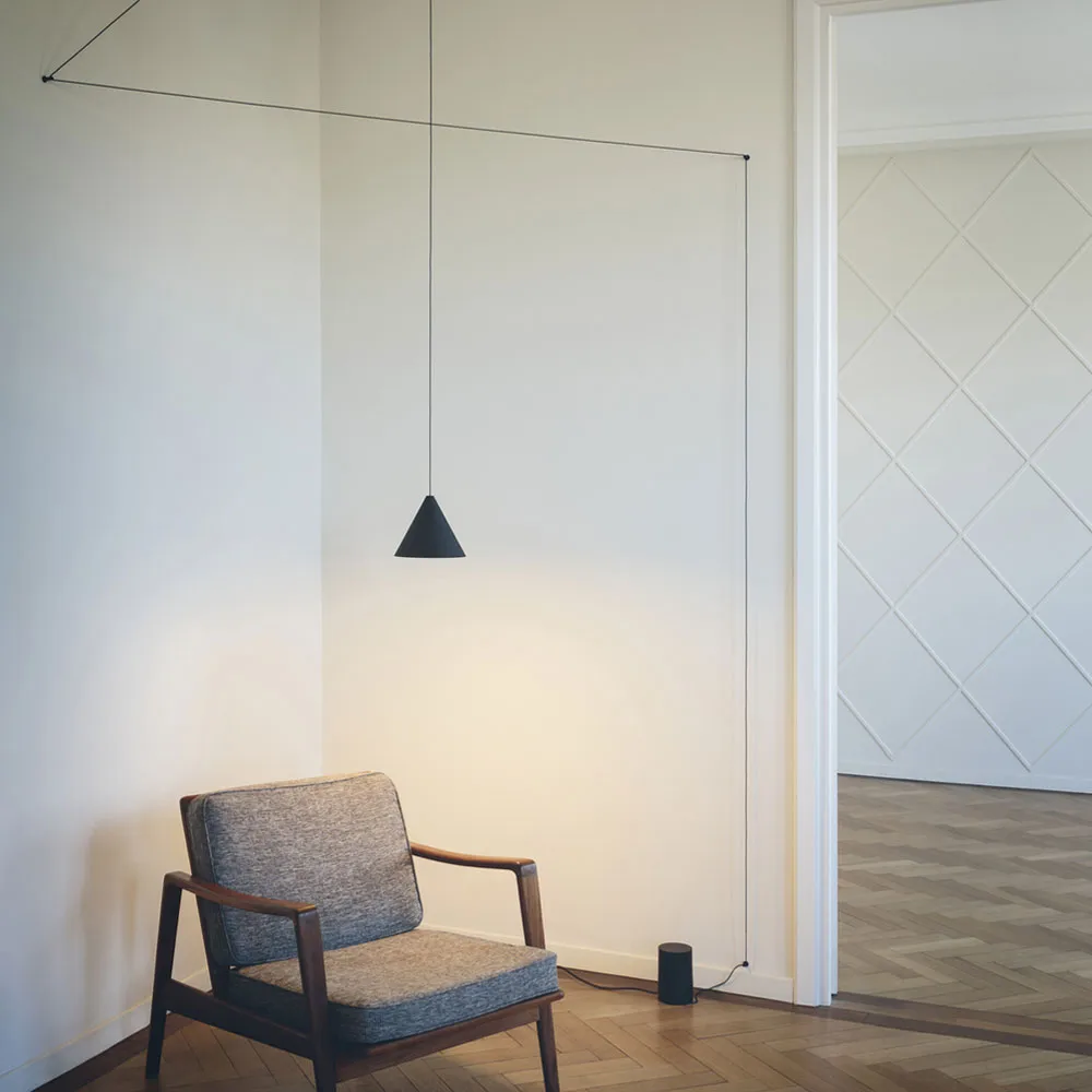 String Light Cone pendant, White, 12 m cable Flos