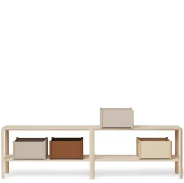 Leaf shelf 2 shelves 57x200 cm - White oak - Form & Refine