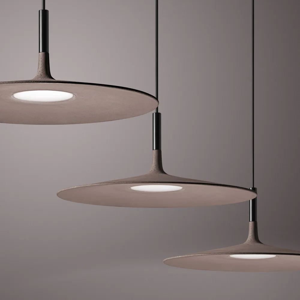 Aplomb Large pendant lamp, White concrete Foscarini