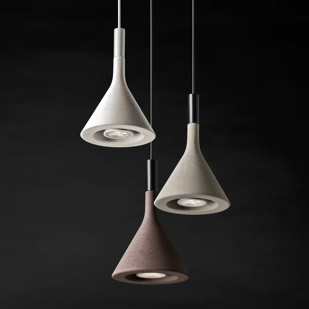 Aplomb mini pendant, Grey, grigio concrete Foscarini