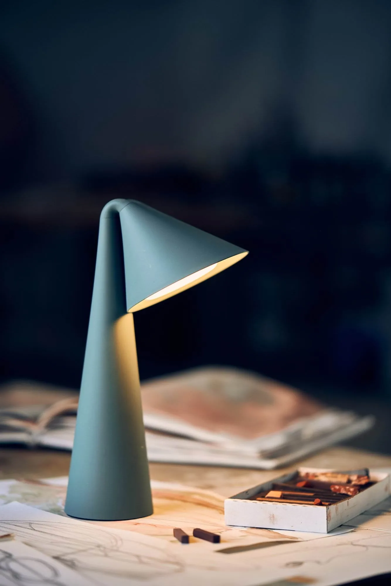 Ami portable table lamp, Sage green, 31.6 cm Frandsen
