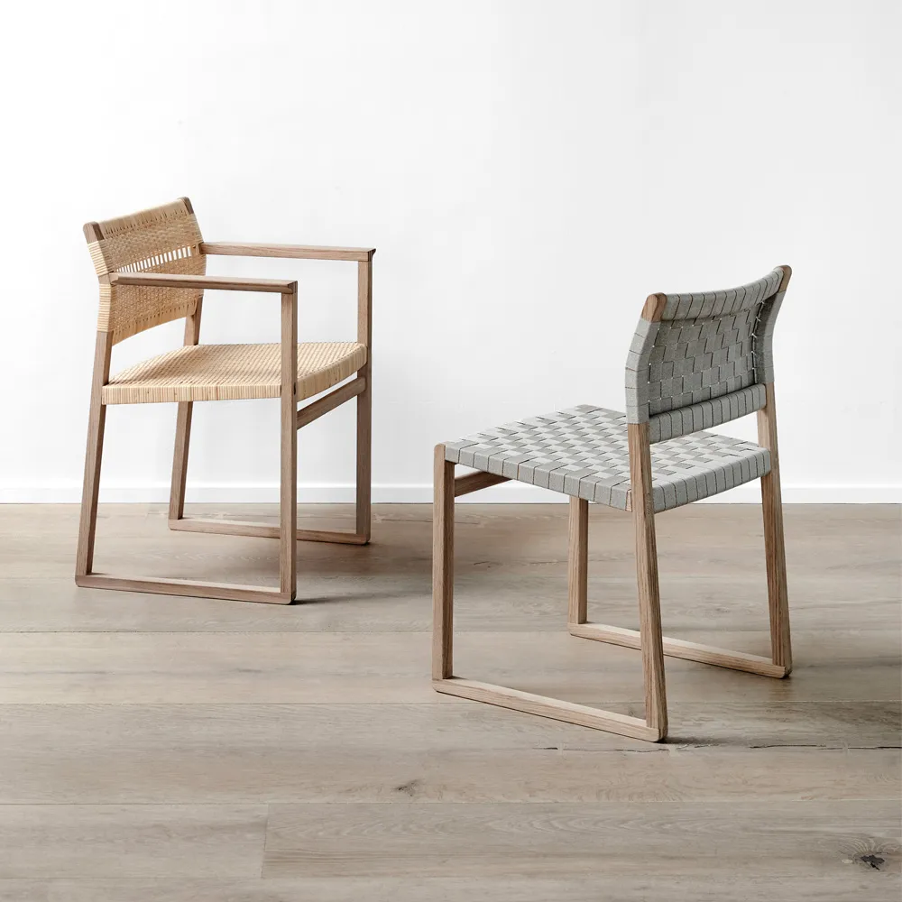 BM62 armchair, Rattan oiled oak frame Fredericia Furniture