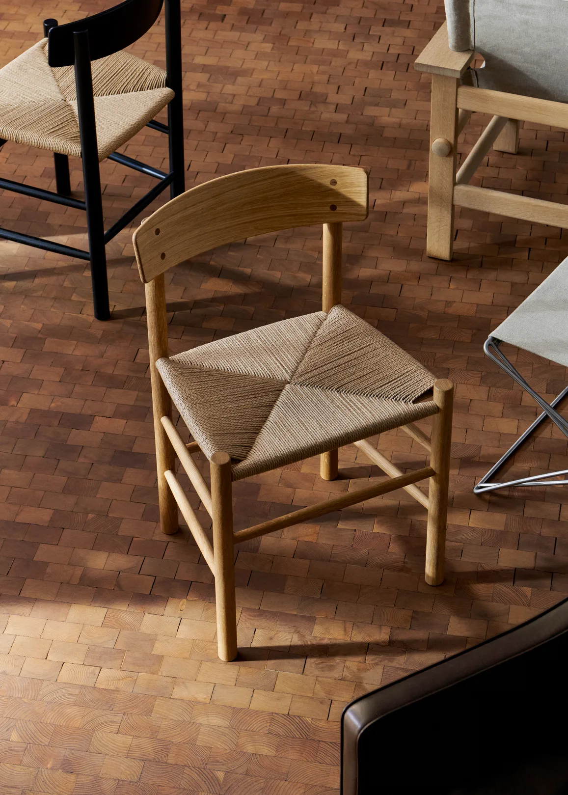 J39 chair, Oiled oak–woven natural, 6-pack Fredericia Furniture