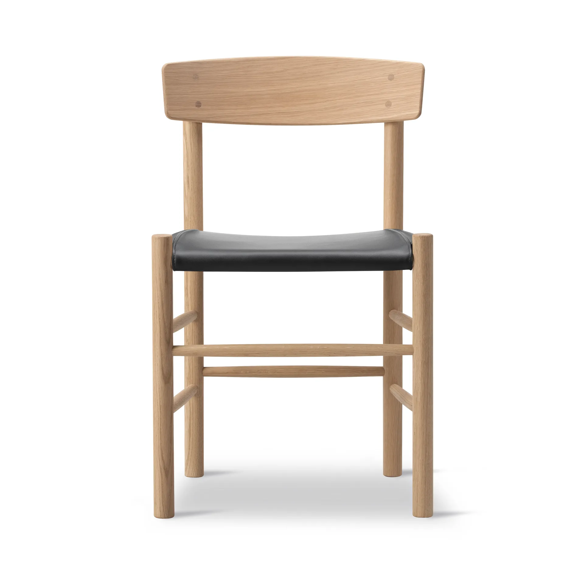 J39 chair, Soaped oak-leather Omni 301 Black Fredericia Furniture